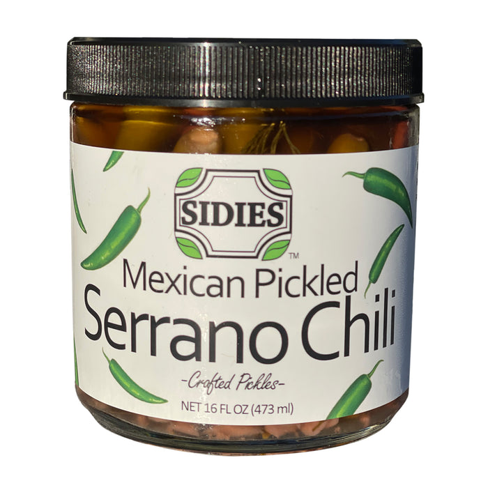 16 ounce jar of Mexican pickle serrano chilies